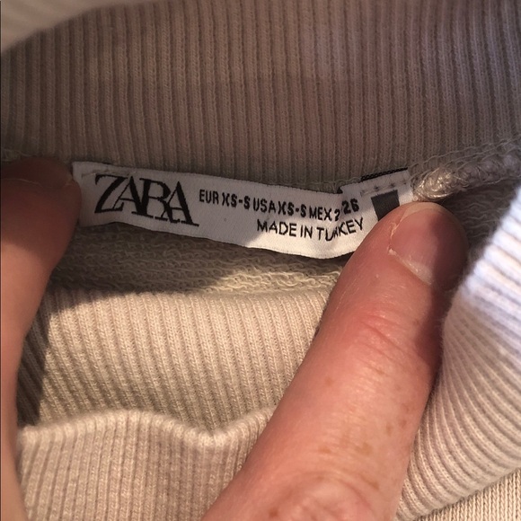 Zara Cream Ribbed Knit Top with Cotton ruffle - Picture 8 of 8